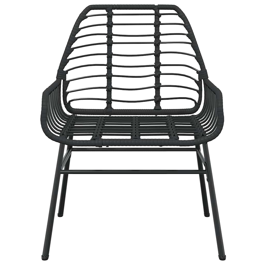 5 Piece Black Poly Rattan Outdoor Dining Set