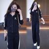 Versatile Slim Fit Sports Pants & Hooded Zipper Jacket Set