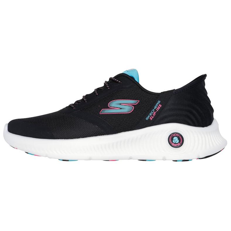 Skechers Slip Ins Go Walk Anywhere - Vivi Comfortable Stable Low Top Casual Shoes Women sneakers Black White 125080-BKMT 36