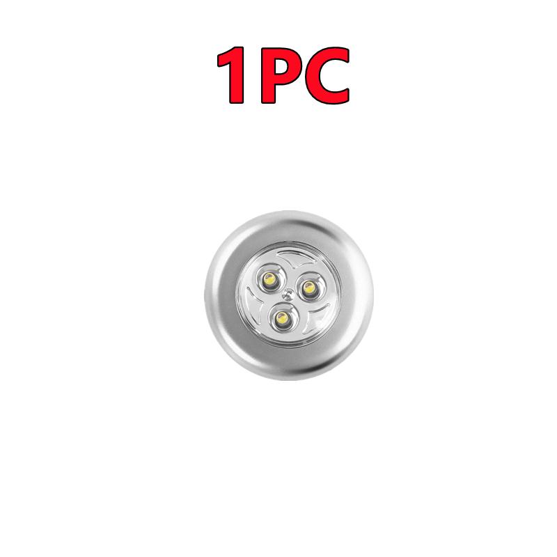 5-1PC 3 LED Night Light Touch Control Under Cabinet Light Wireless Wall Lamp Touch Switch Bedside Lamp Battery Powered Bedroom