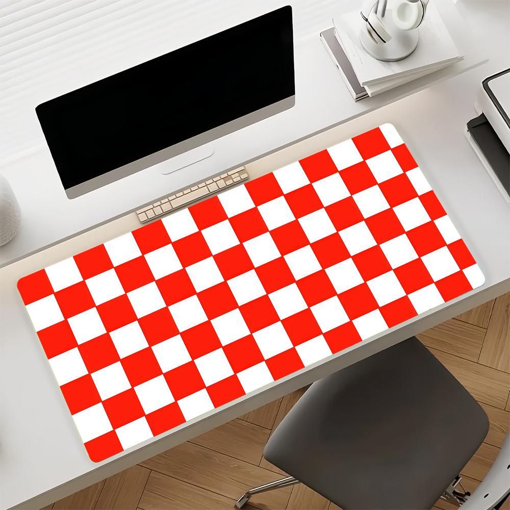 Black And White Checkered Mouse Pad Nonslip Rubber Computer Mat Gamer Balance Decoracion Deskmat Laptop Office Large