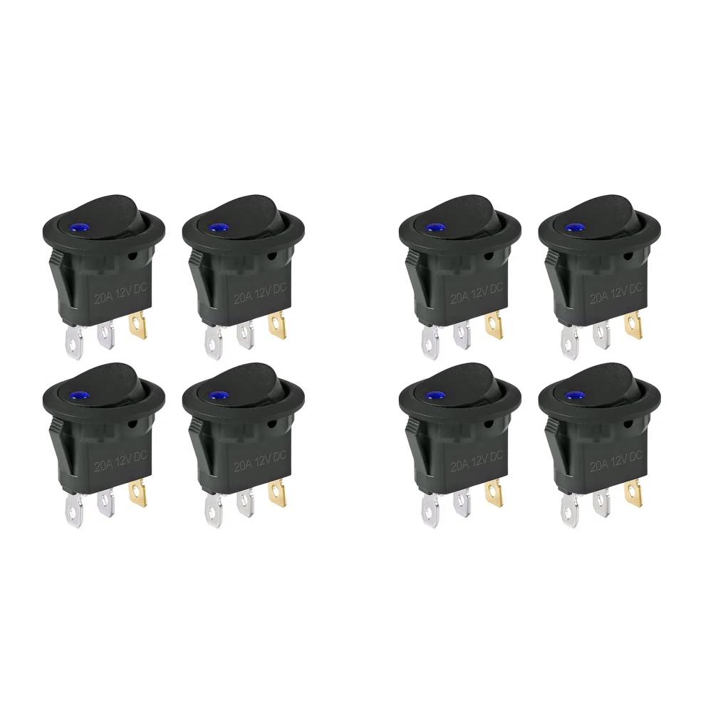 

4 шт. освещенный кулисный переключатель водонепроницаемый DC 12 В 20 А для лодки автомобиля (синий)