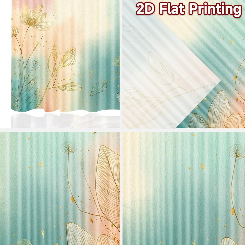 2D FLAT PRINTING 2pcs Curtains (Without Rod) Floral Gold Sparkle Design Women is Day Festival Creative Curtains Versatile Fabric