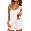 Women Casual Two Piece Sleeveless Vest And Shorts Home Loungewear Set