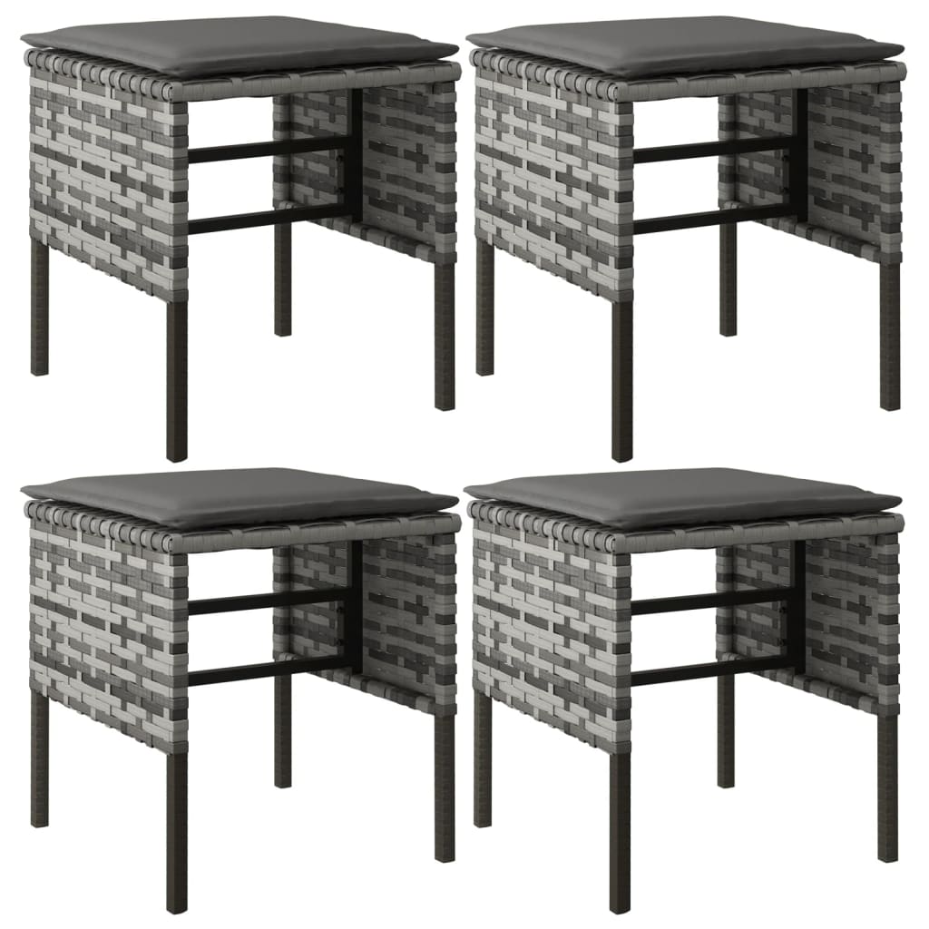 6 Piece Grey Garden Dining Set with Cushions