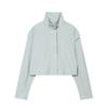 2026 Womens Streetwear Stand Collar Zip Up Short Jacket Solid Color Casual Outerwear W063 9515