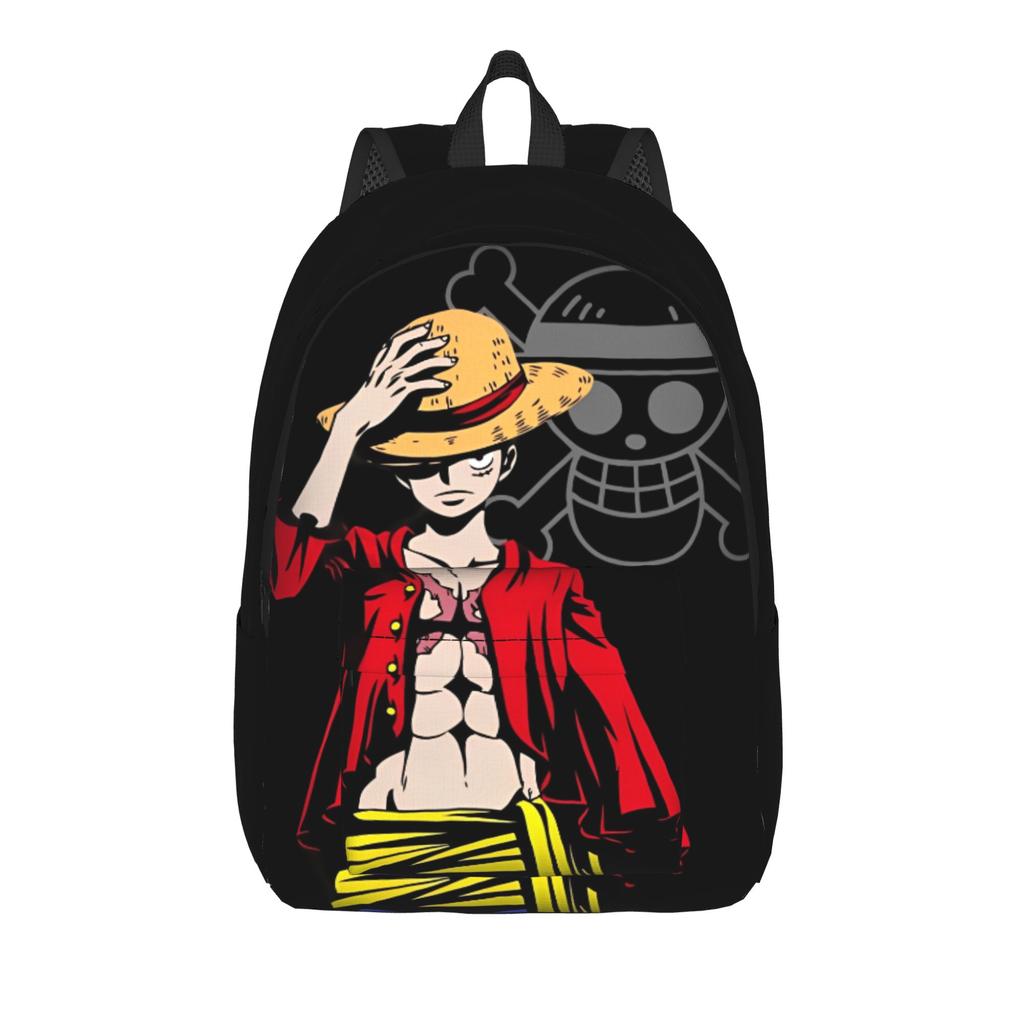 One Piece Monkey D Luffy Skull Backpack for Men Women Fashion High School Work Daypack Anime Laptop Shoulder Bag Outdoor