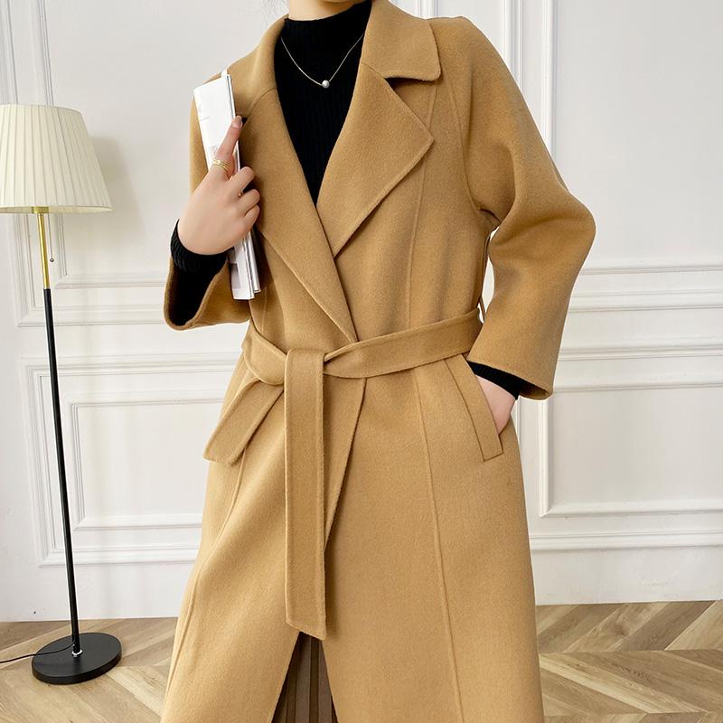 100% Wool Women Coat MODERN NEW SAGA Autumn Wool Long Coat Handmade Pea Coat Winter Warm Wool Long Jacket Overcoat