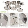 Camping Cookware Cutlery Set Camping Cooking Pots and Pans Set with Plates and Cups for Camping for Camping Hiking Backpacking