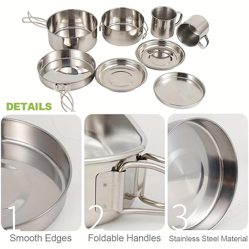 Camping Cookware Cutlery Set Camping Cooking Pots and Pans Set with Plates and Cups for Camping for Camping Hiking Backpacking