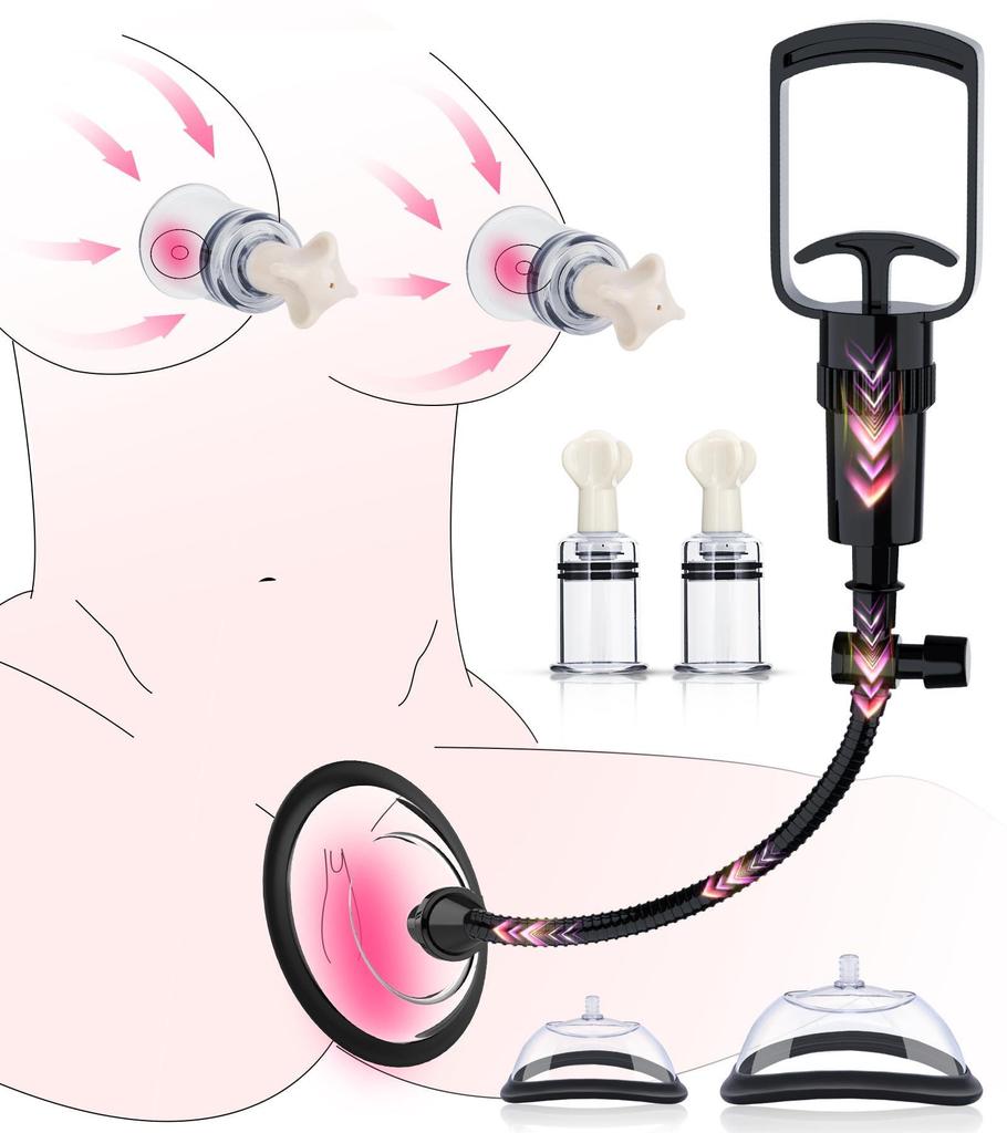 Vacuum Suction Massager & Breast Pump: Female Masturbator & Vaginal Tightener