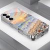 Anime Landscape Silver Plated Glass Phone Case Suitable for Samsung Galaxy S26 S25 S24 S22 S21 S20 FE/Ultra/Plus Anti Drop