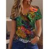 2025 New Summer Women's Black and White Plaid Print T-shirt V-neck Short Sleeve Casual Daily Basic Tops Women's Summer Pullover