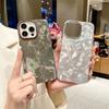 Luxury Fold Camlet Pattern Laser Phone Case For iPhone 16 Pro Max 15 14 13 12 11 X XR XS Plus Fashion Shockproof Bumper Cover