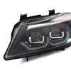 For BMW 3-Series E90 E91 Saloon 4-Door 2005-2008 1 Pair Front Headlight Assemblies LED 3D DRL Automobiles Lights White LED Dual U-Halos