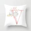 Sweet Pink Pillowcase Decoration 26 Letters Pillowcase Pillowcase Car Cushion Cover Home
