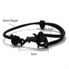 Marine Style Men Bracelet Black Shark Dolphin Braslet Sliding Adjustable Nautical Wrap Rope Braclet Beach Sports Cycling Jewelry
