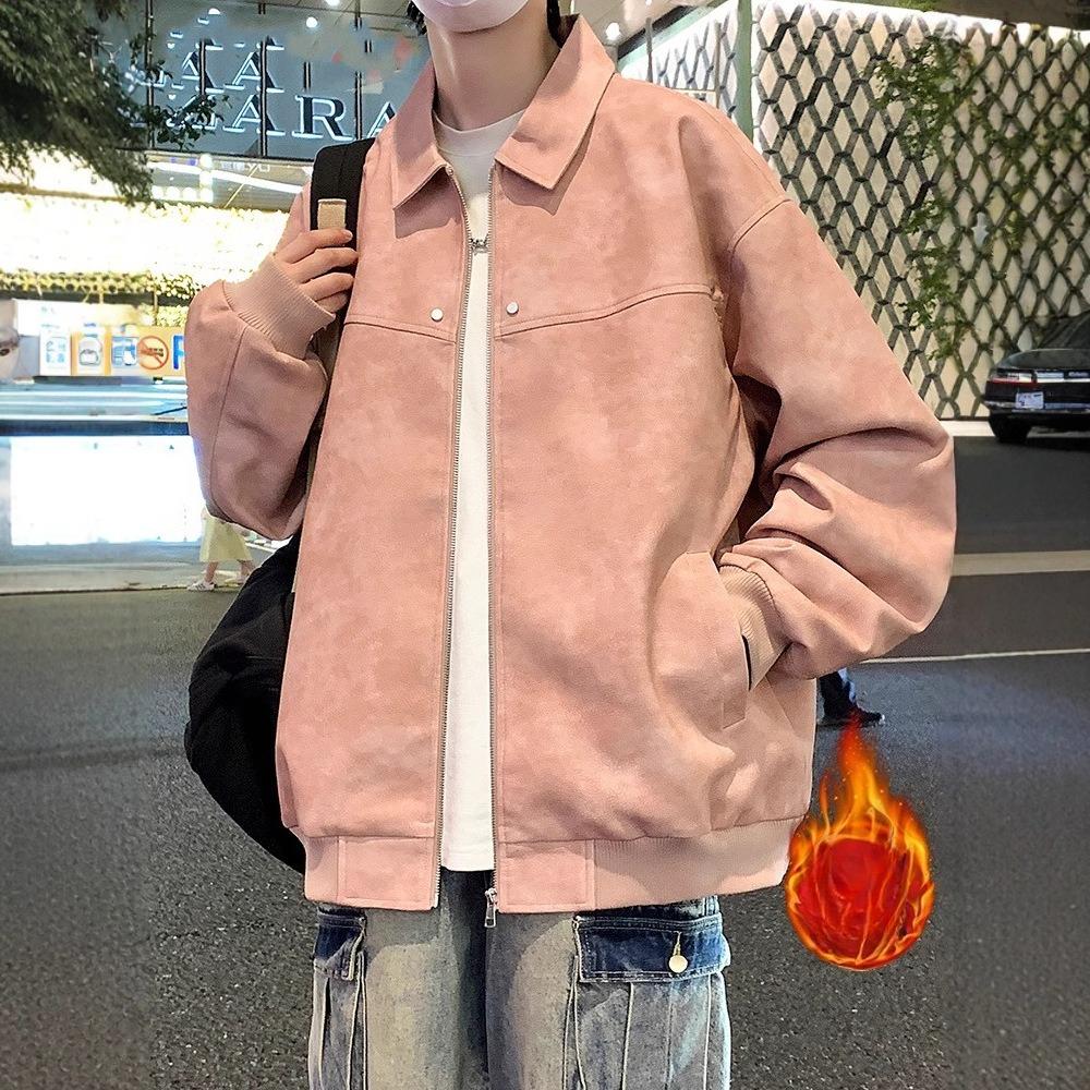 Lederjacke Herren Herbst und Winter Samt Verdickte Reversjacke Freizeitjacke