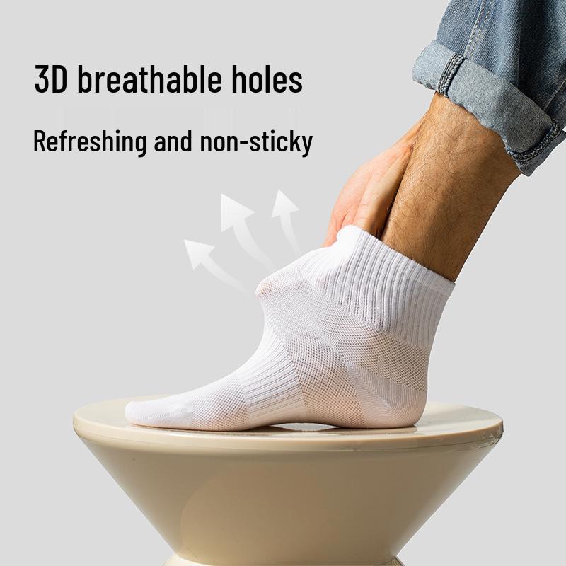 Men's Mid-Calf Breathable White Cotton Socks - Sweat-Absorbent & Odor-Resistant for Versatile Autumn Sports Wear