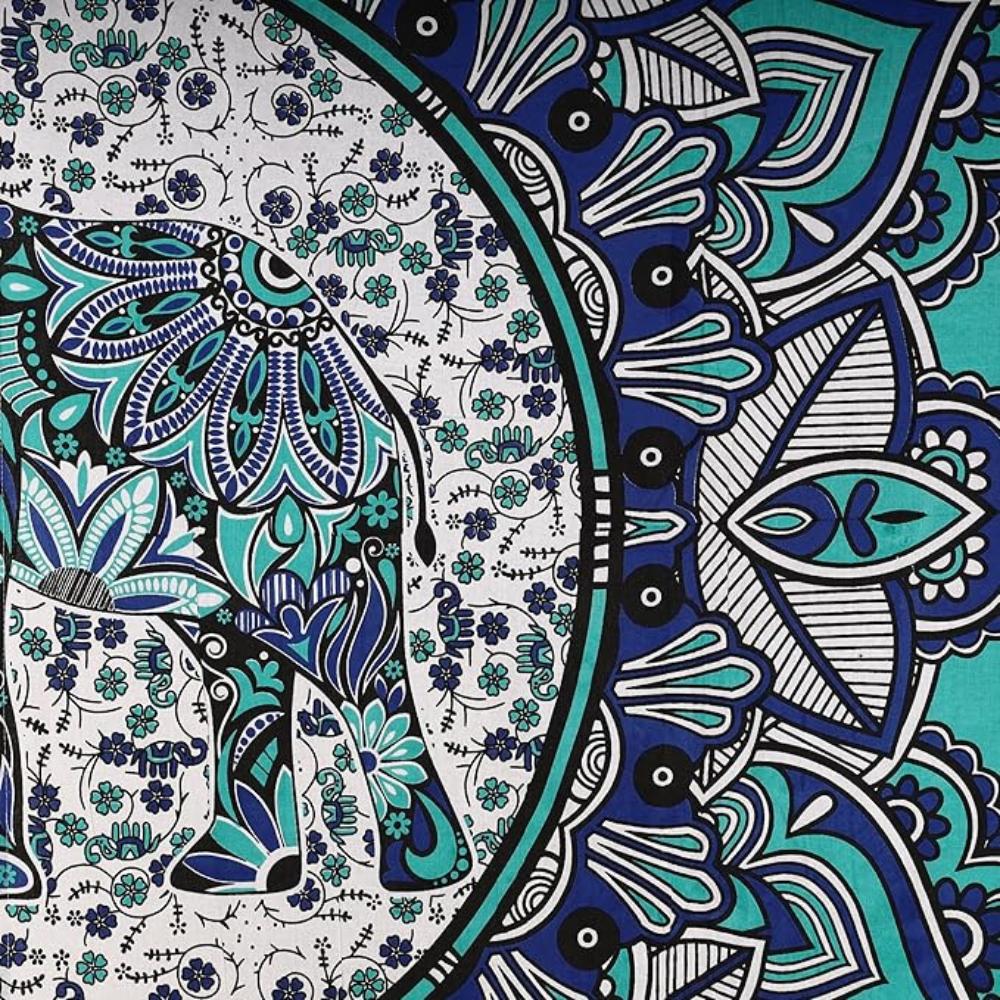 BLESS INTERNATIONAL Beautiful Indian Bohemian Psychedelic Hippie Ombre Window Curtain Panels for Bedroom, Living, Balcony (Elephant Flower)