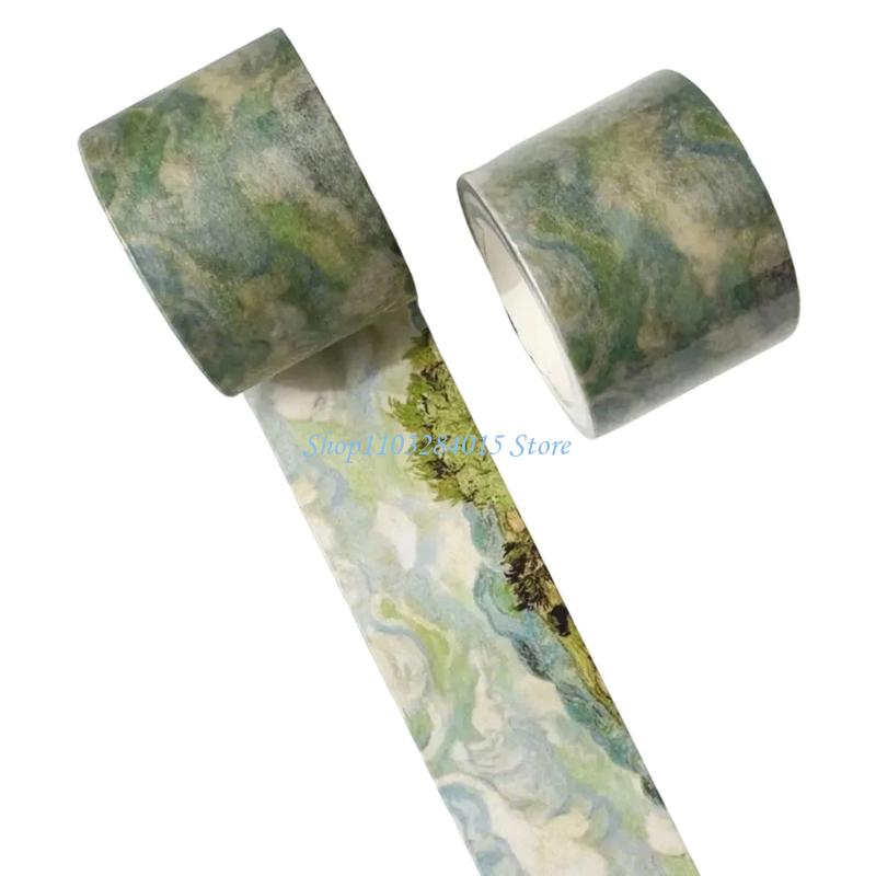 R6FF Vintage Craft Tape for Craft 30mm Oil Painting Decorative Tape for Scrapbooking