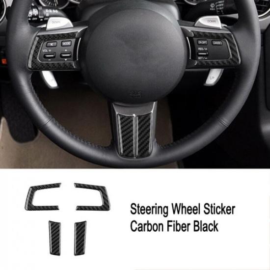 Carbon Fiber Steering Wheel Button Frame Chin Cover For Mazda MX-5 2009-2015