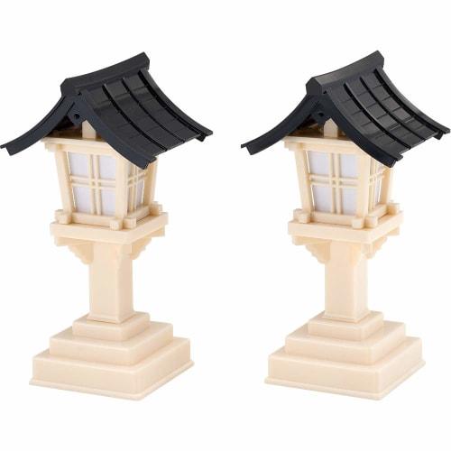 

Pair of Kasuga Lanterns (Black Roof) from Buddhist Altar Shop Takita Shoten (18cm High x 9cm Roof Width) - Essential for Shinto altars and shrines, of