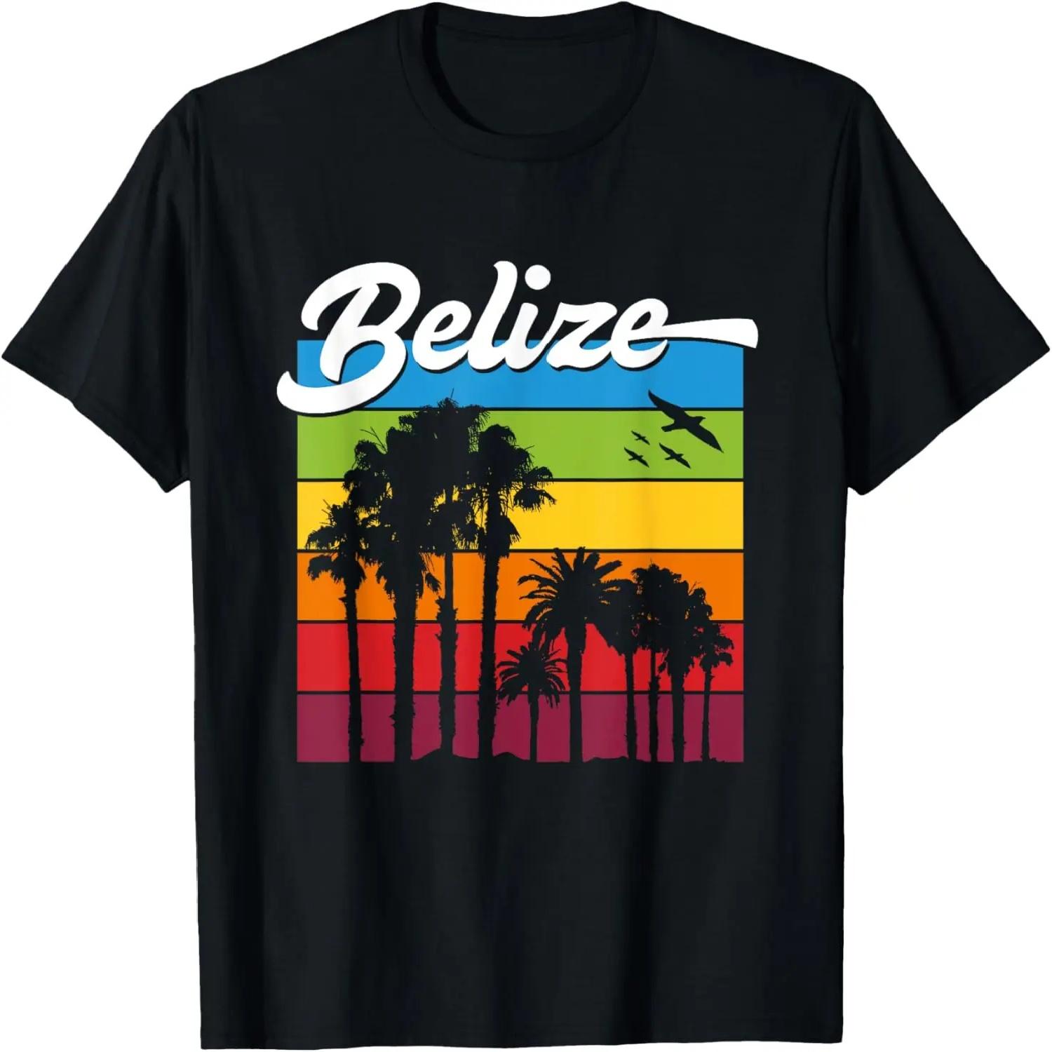 Rainbow Belize Souvenir T-Shirt Palm Trees Tropical Vacation XXXXL