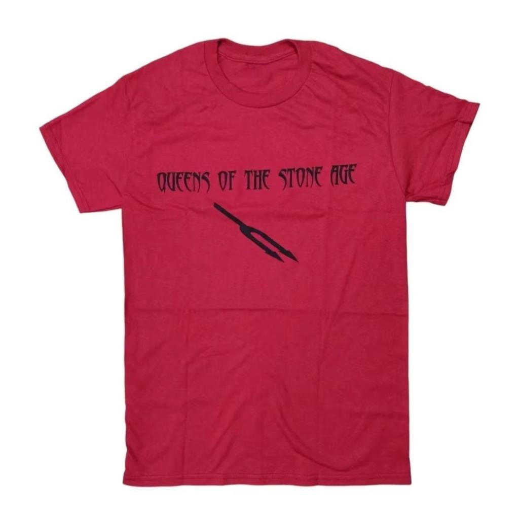 Queens of The Stone Age Trident Druck Baumwoll T-Shirt Stoner Rock Streetwear Harajuku Mode Rundhals Herren Damen Locker Lässig Oversize Oberteil Sommer Neues T-Shirt
