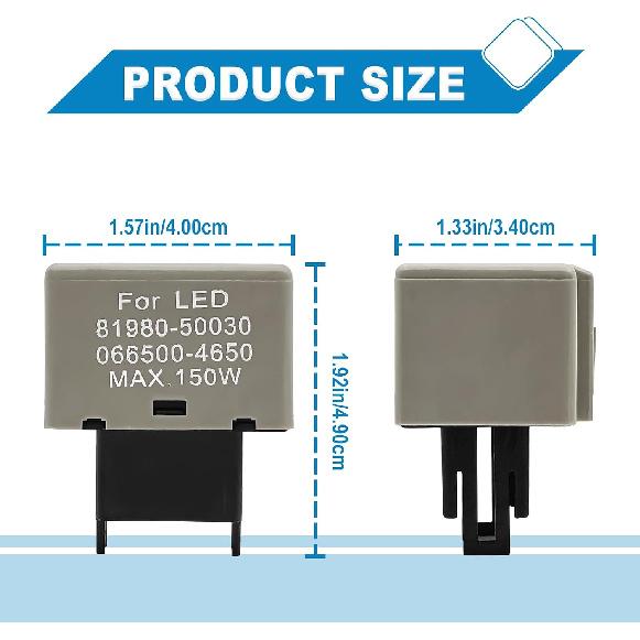8-Pin LM449 81980 50030 066500 4650 Elektronisches LED-Blinker-Relais Kompatibel mit Scion Lexus Toyota Behebt Hyper-Flash Blinkerprobleme für LED-Licht
