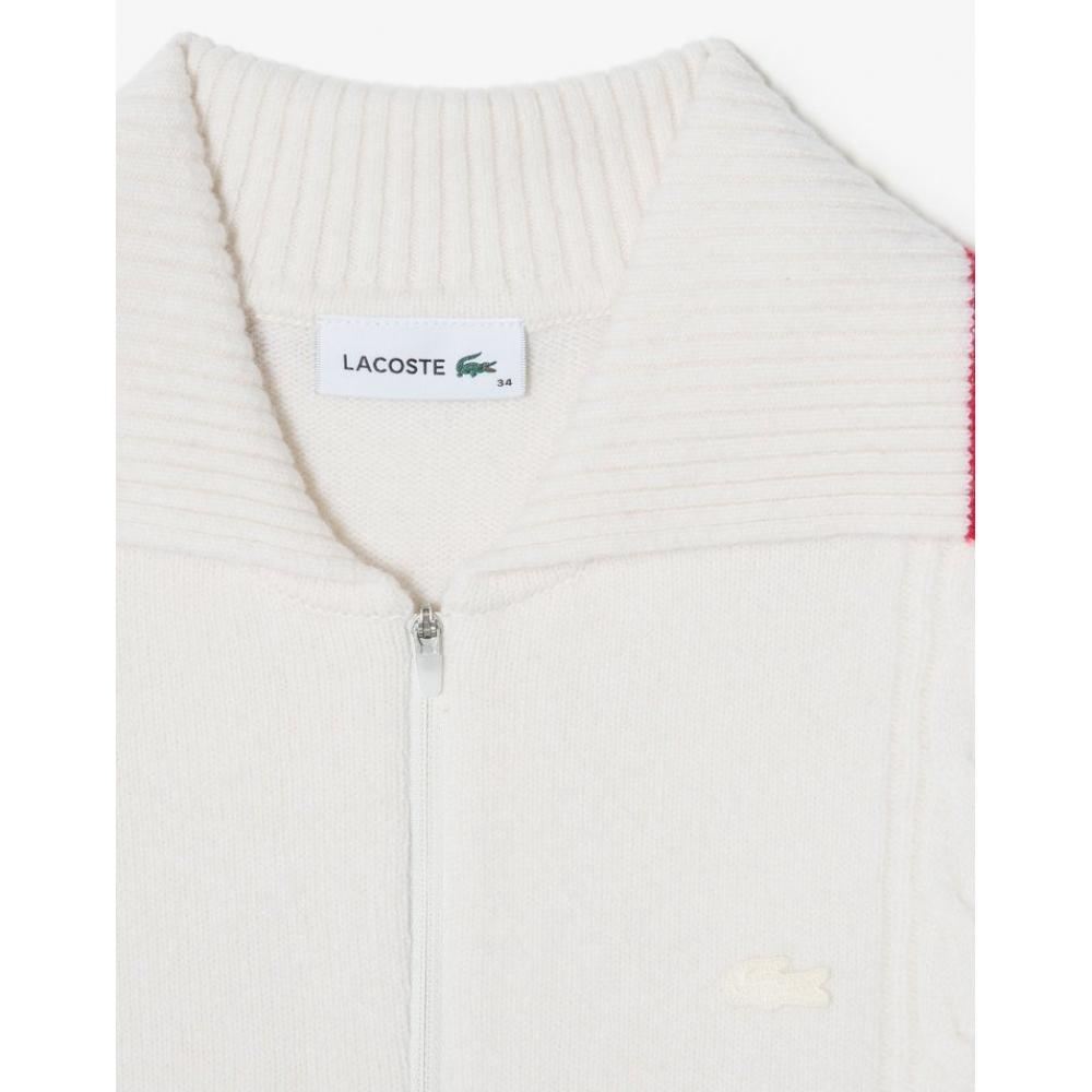 LacoSte Women S Short Sleeve Zip Up Cardigan Af800e 54n 70v