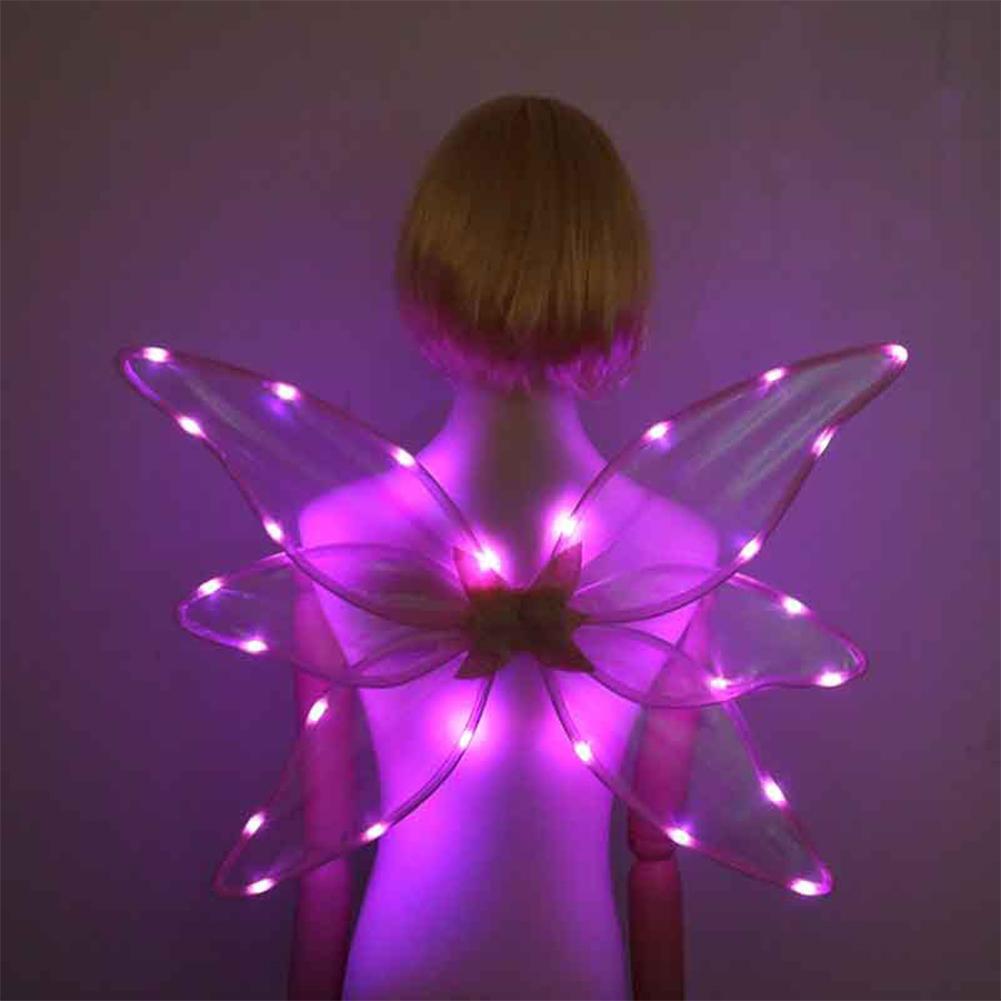 Elf Wings Electric Wings Moving Sparkling Glowing Wings Light Up Butterfly With LED Lights For Halloween Costume Dress Up Kid Women