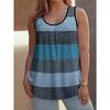 Plus Size Women's Round Neck Three-color Horizontal Knitted Vest Tops for Spring and Summer Fashion Items