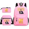 Set Zaino Scolastico Cristiano Ronaldo per Bambini Ragazzi Ragazze 15L Tessuto Oxford Borsa a Doppia Tracolla con Spallacci Imbottiti Traspiranti