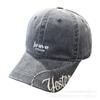 American retro washed letter embroidery baseball cap big head circumference youth street visor showing face small cap man