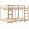 Triple Deck Bunk Bed Frame Natural Finish 80 200 x 200 cm