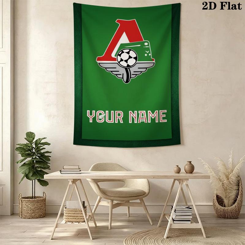 Name Custom FC Lokomotiv Moscow Wall Tapestry Aesthetic Wall Hanging Printed Fabric Blanket Decorative Tapestries for Bedroom Living Room Home Decor