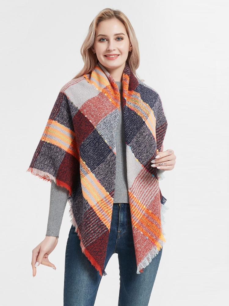 Imitation Cashmere Women Scarf Winter Plaid Scarve Pashmina Tassel Mujer Female Echarpe Hiver Foulard Bufanda Thick Wrap Shawls