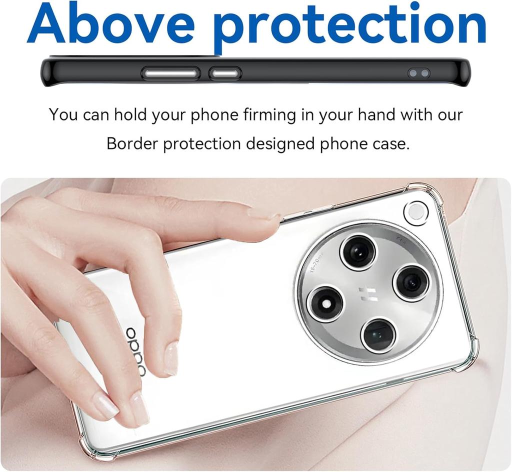 TPU Transparente Hülle für OPPO Find X8 Pro 5G Schutzhülle Vier Ecken Stoßfeste Stoßstange Coque Fundas