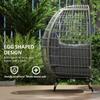 Rattan Egg Chair with Cushions and Pillows, Charcoal Grey