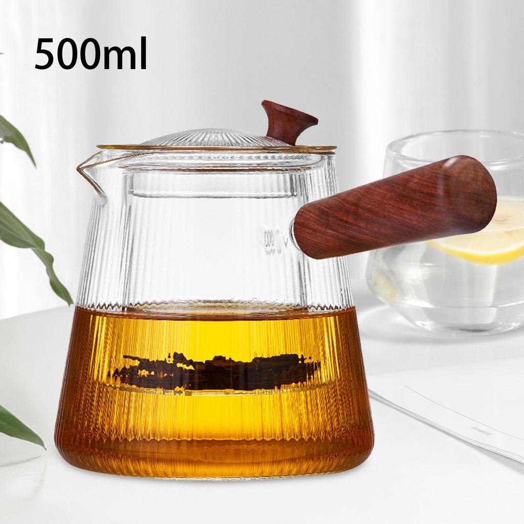 Glass Teapot with Infuser Blooming and Loose Leaf Tea Maker Elegant with Lid Clear Tea Kettle Stovetop Safe for Home Camping