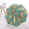 1pc Lizards Nature Automatic Opening/Closing Folding Umbrella with 8 Ribs,Windproof Portable Sunshade Umbrella Holiday Gift Yy260401016