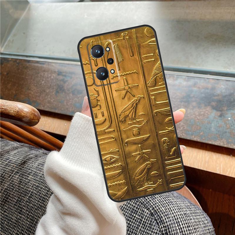 Egyptian Hieroglyphics Case For Realme 15 Pro GT7 GT6 11 12 13 14 Pro Plus C55 C51 C53 C35 C33 C61 C65 C67 C71 C75