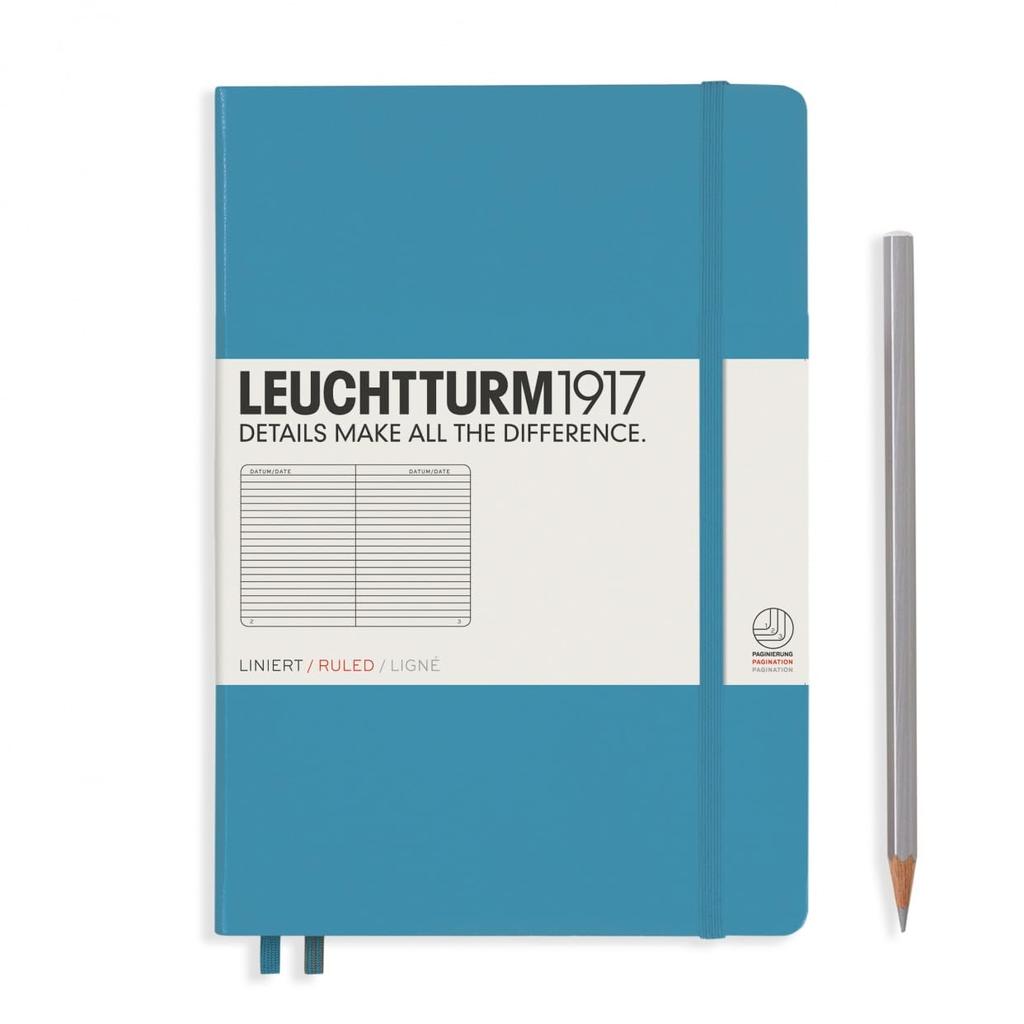 Leuchtturm Horizontal Nordic Officially Imported Notebook, A5, Ruled, Blue, 354584,