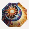 Sun & Moon Harmony: Vibrant Circular Art PrintUmbrella, Portable 3-Fold Umbrella for Men & Women,Christmas Gift ES80