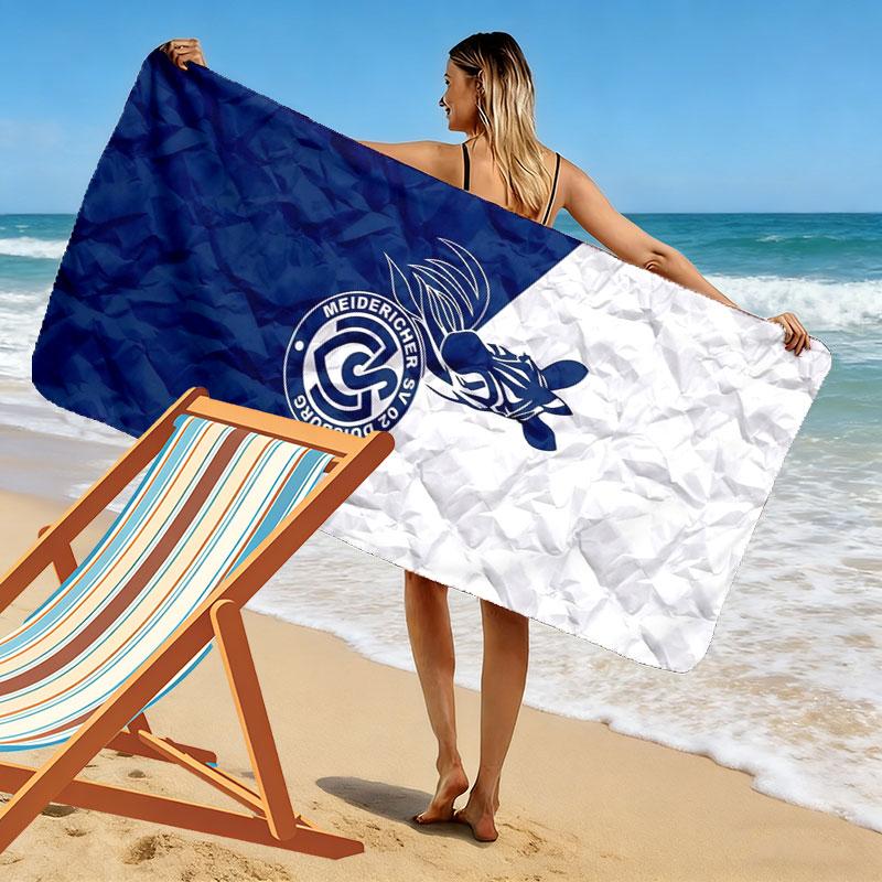 MSV Duisburg Print Strandtuch, Großes Weiches Schnelltrocknendes Handtuch für Strand Camping Schwimmen