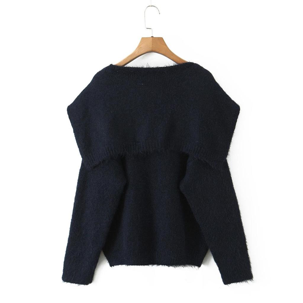 French Autumn Gentle Style Soft Knitwear Pullover and Shawl Two-Piece Set Sweater Top