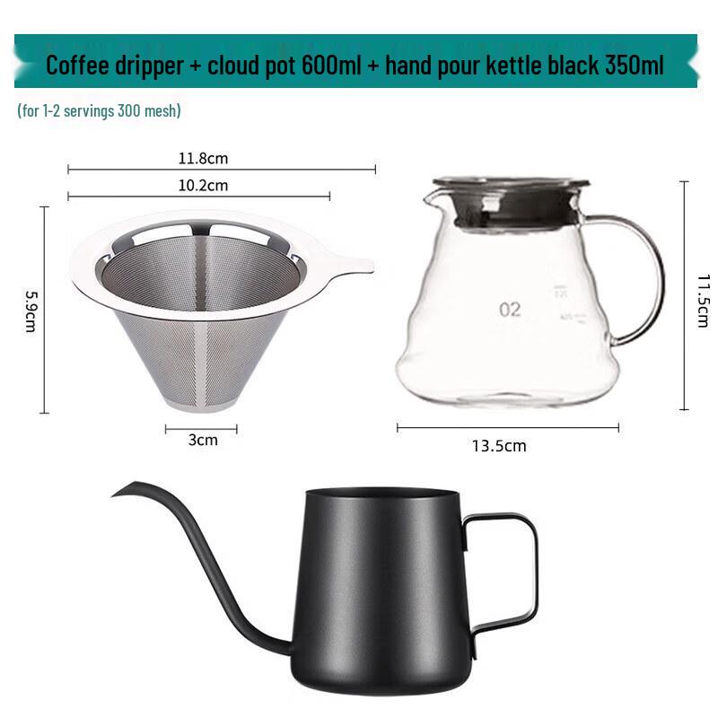 Reusable Hand-Pour Coffee Filter Funnel Set