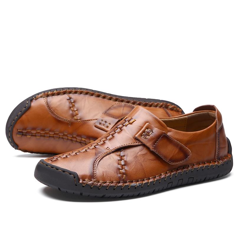 Men’s Moccasins Handmade Slip On Driving Shoes Comfort Flats Casual Shoes Plus Size Leather Shoes for Men Over Sized