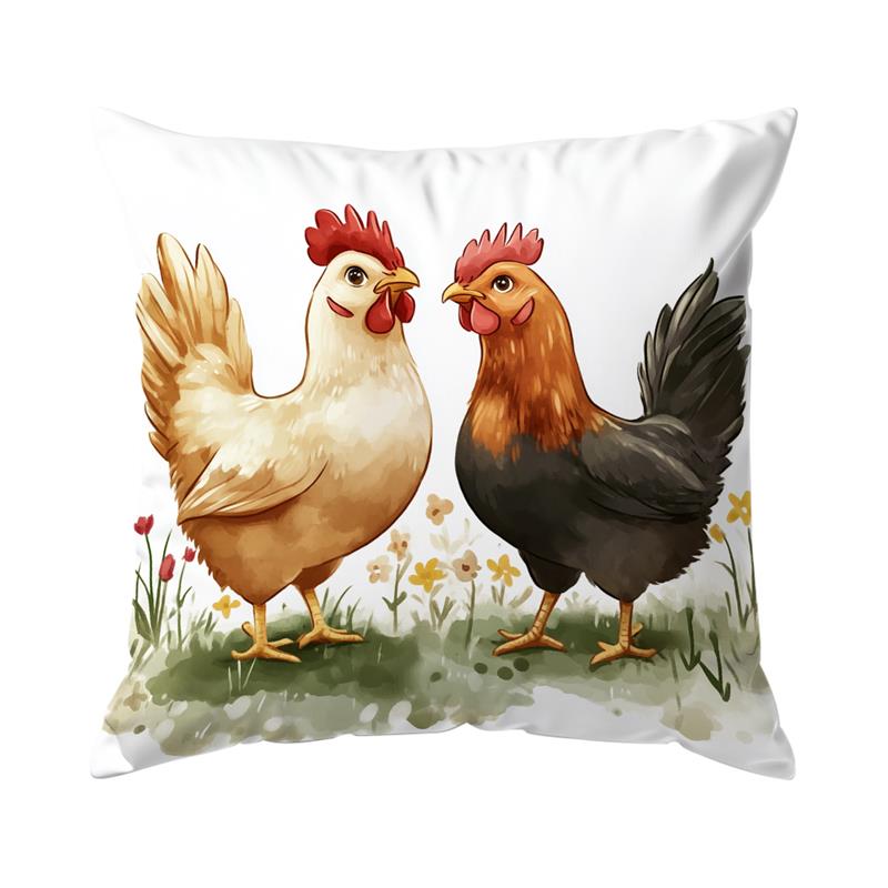 1 Stück Hahn Kissenbezug Für Zuhause Wohnzimmer Schlafzimmer Sofa Büro Dekorative Kissenhülle Weiche Kuschelkissen 45X45cm